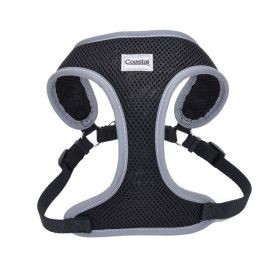 Coastal Pet Comfort Soft Reflective Wrap Adjustable Dog Harness  Black Small  19 to 23" Girth  (5/8" Straps)