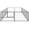 Dog Kennel Black 129.2 ft² Steel