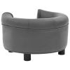 Dog Sofa Gray 18.9"x18.9"x12.6" Plush and Faux Leather