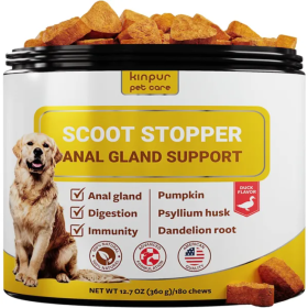 Scoot Stopper Soft Chews Fiber For Dogs Dog Anal Gland And Digestion Support Anal Gland Chews With Pumpkin And Psyllium Husk 180 Chewables For Dog Dig