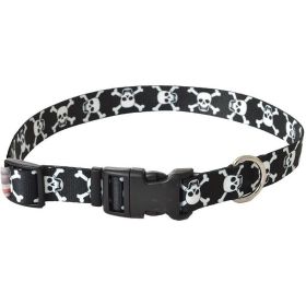 Pet Attire Styles Skulls Adjustable Dog Collar (Option: 18" to 26" Long x 1" Wide)