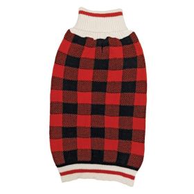 Fashion Pet Plaid Dog Sweater (Option: Red  Large (19" to 24" Neck to Tail))