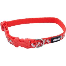 Li'L Pals Reflective Collar  Red with Bones (Option: 812"L x 3/8"W)