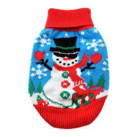 Dog Cable Knit 100% Cotton Sweater Ugly Snowman (size: XX-Small)